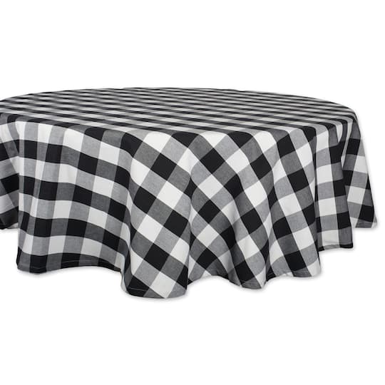 DII® 70" Buffalo Check Round Tablecloth in Black/White | Michaels®